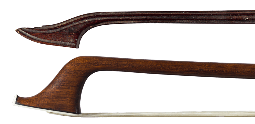 Comparison of two bass bow heads, 1740–1790