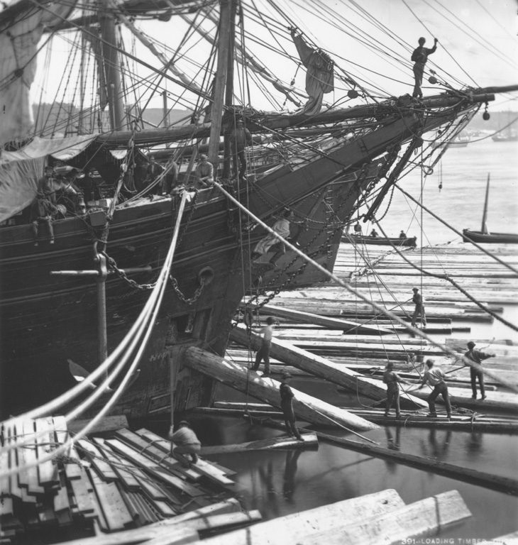 Timber loading, Quebec 1872, Notman